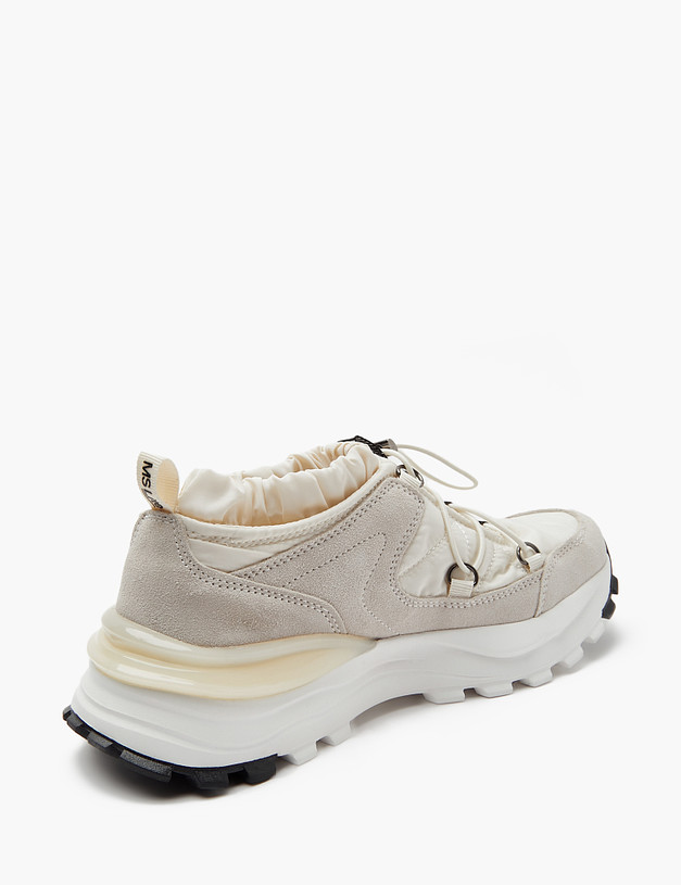 Молочные женские кроссовки из текстиля  MASCOTTE 151-410921-0201 | ракурс 3