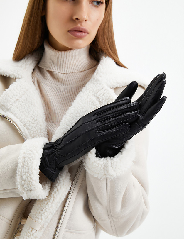 Черные женские перчатки MASCOTTE 709-2208-102 | ракурс 1