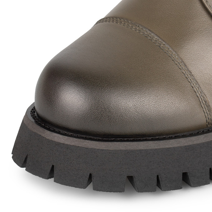 Кожаные женские ботинки на шнуровке "Томас Мюнц" цвета хаки
