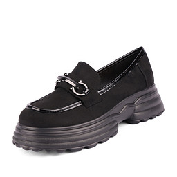 201-42WA-081TS Туфли женские текстиль/и.кожа черн, INSTREET