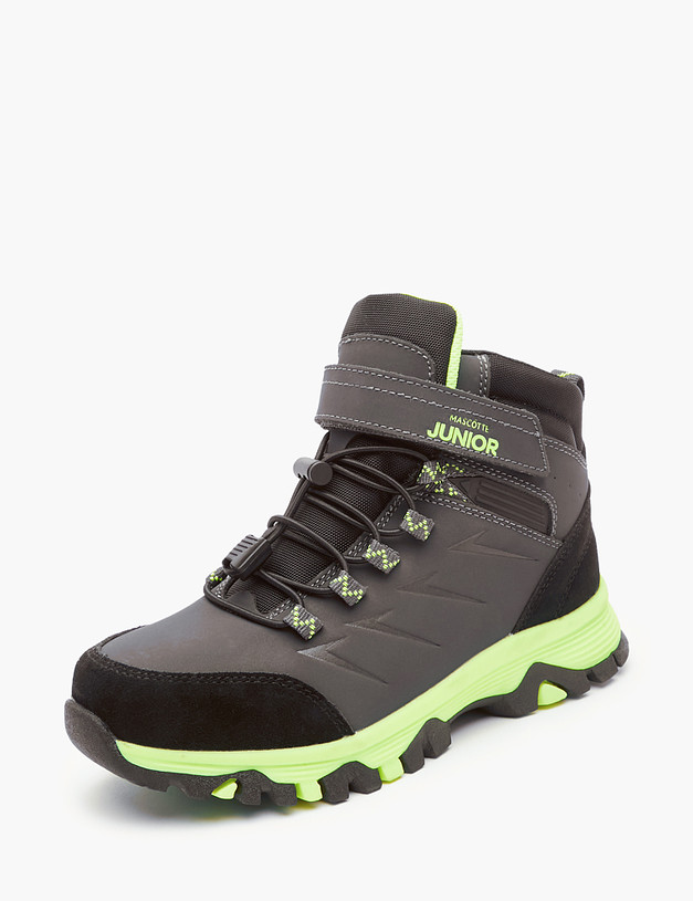 Серые спортивные ботинки для мальчиков на зиму MASCOTTE 189-324431-0610 | ракурс 4