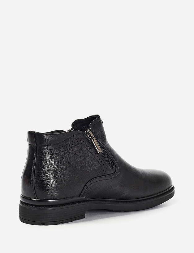Черные зимние мужские ботинки из кожи MASCOTTE 104-1215133-3180M | ракурс 4