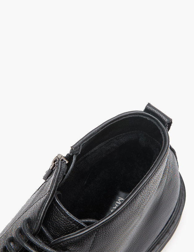 Черные кожаные мужские зимние ботинки MASCOTTE 128-324036-0102 | ракурс 6