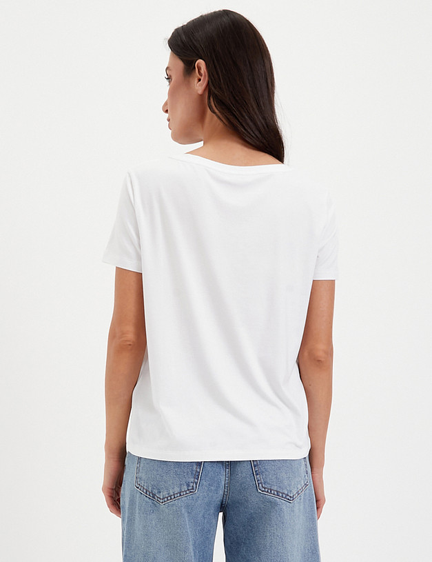 Белая женская футболка MASCOTTE 852-4102-7601 | ракурс 4