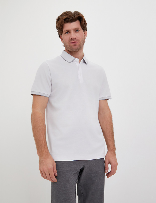 Белая мужская футболка-поло MASCOTTE 873-4103-2601 | ракурс 3