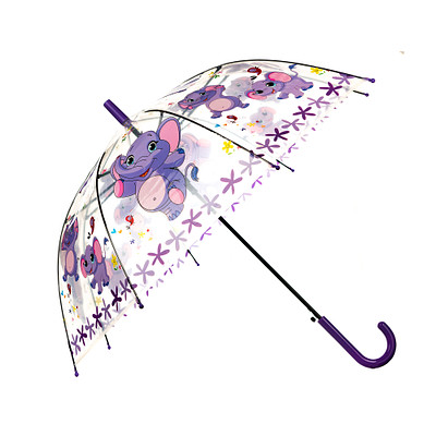 Зонт трость полуавтоматический для девочек ZENDEN YU-12UCM-015-1, цвет бесцветный, размер ONE SIZE - фото 2