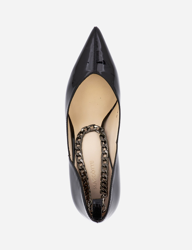 Черные женские туфли с цепочкой MASCOTTE 09-1202418-3701M | ракурс 6