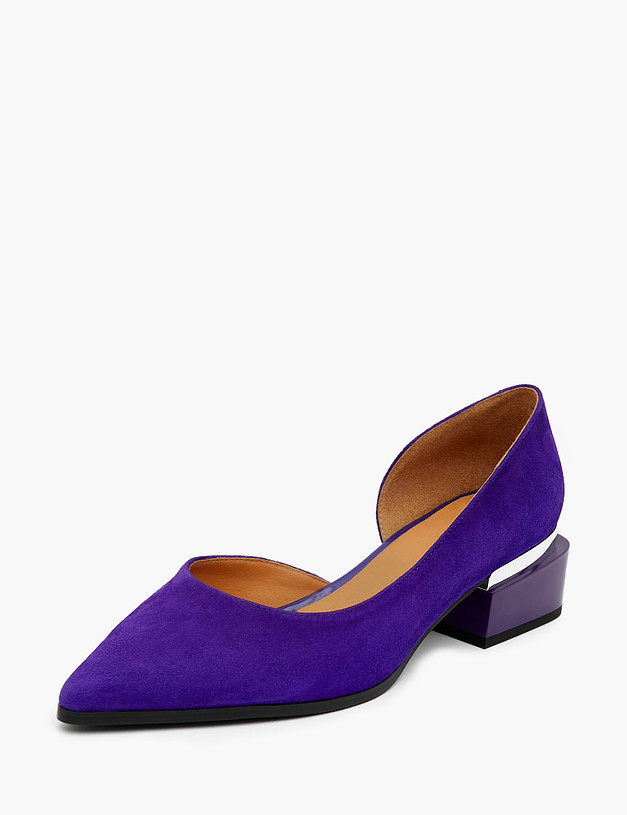 Темно-фиолетовые женские туфли из велюра MASCOTTE 126-212611-0603 | ракурс 2