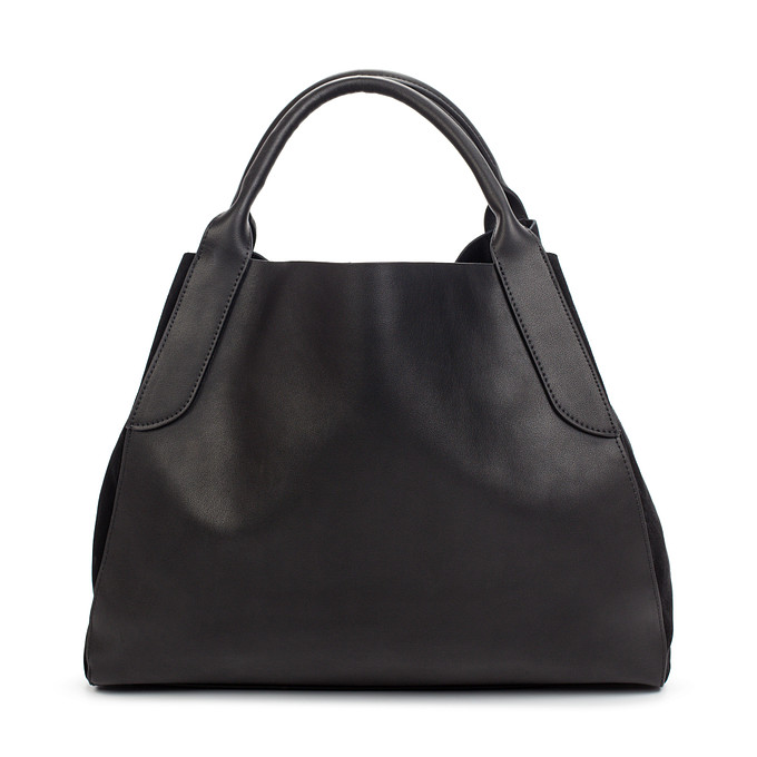 Черная кожаная женская сумка-хобо "Саламандер"