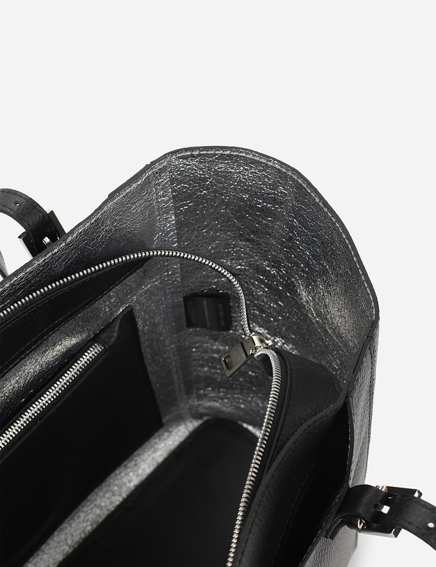 Черная кожаная женская сумка-шоппер MASCOTTE 697-1108-102 | ракурс 4