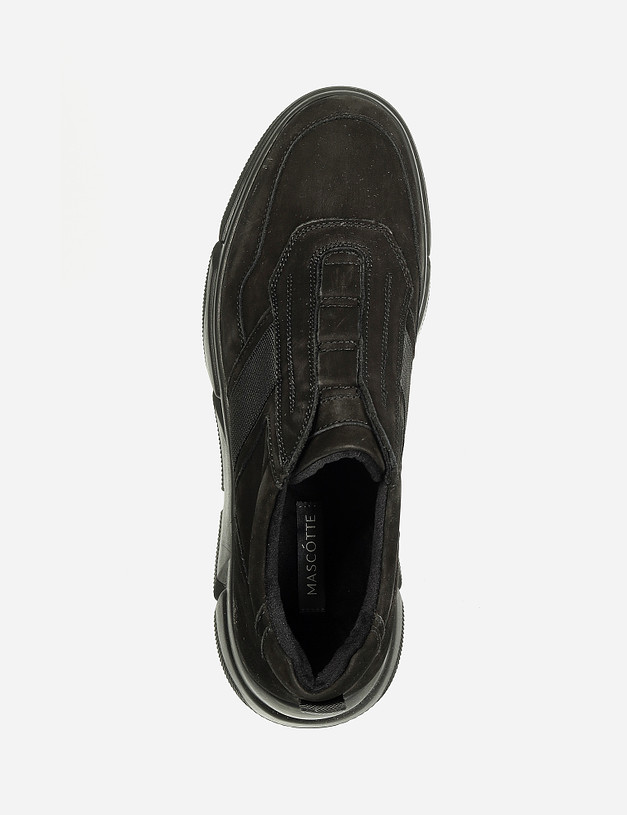 Черные мужские кроссовки из нубука MASCOTTE 104-1211623-3301M | ракурс 6