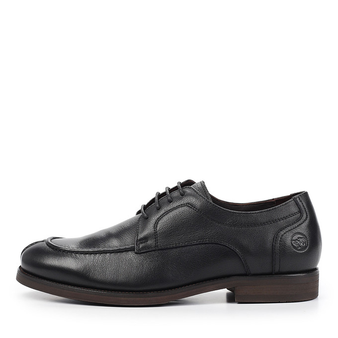 Черные кожаные мужские туфли из кожи со шнуровкой Саламандер