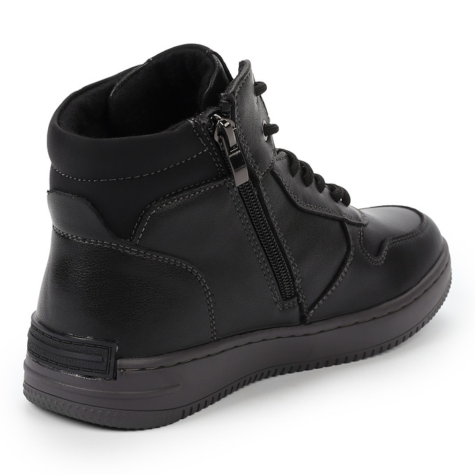 Черные детские ботинки для мальчиков из кожи MUNZ YOUNG