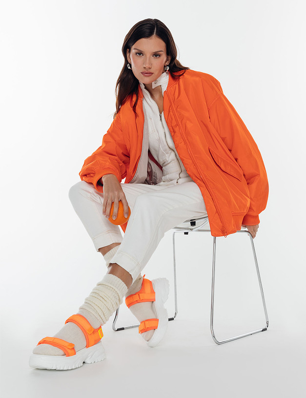 Оранжевые женские сандалии на липучке MASCOTTE 234-315511-0213 | ракурс 1