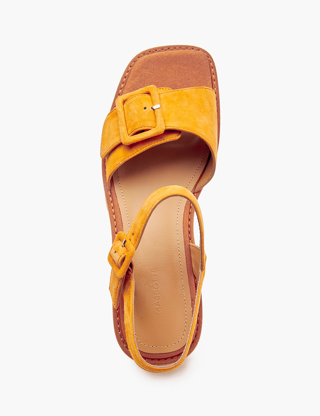 Оранжевые женские сандалии из велюра MASCOTTE 233-4123912-4641M | ракурс 6