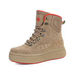 148569/09-02Z Ботинки женские нат.кожа-текстиль/шерсть беж, GRUNBERG