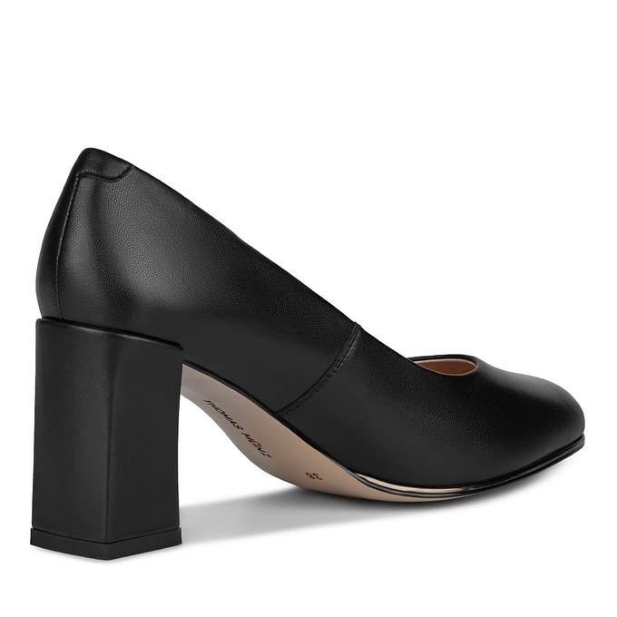 Черные женские кожаные туфли Thomas Munz на устойчивом каблуке