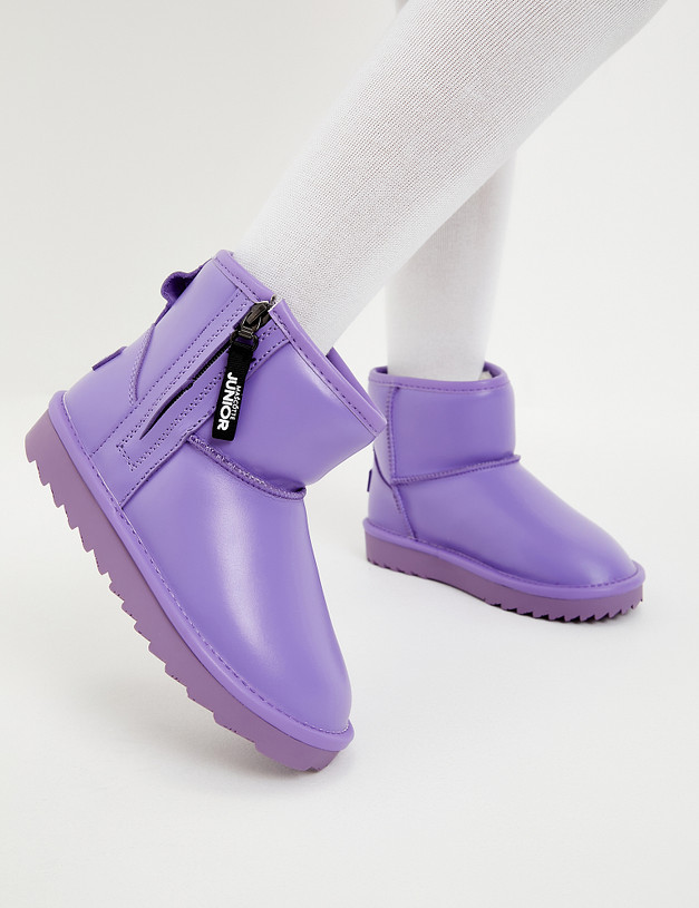 Фиолетовые кожаные угги для девочек MASCOTTE 98-320155-0607 | ракурс 8