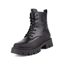 78-32WB-927VN Ботинки женские кож.спилок/шерсть-и.мех черн, Zenden