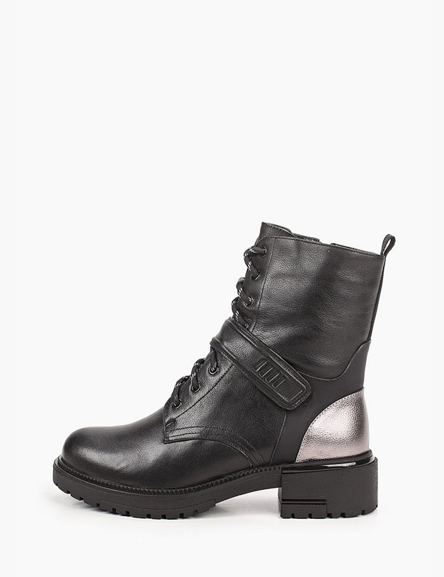 Черные женские ботинки с ремешком MASCOTTE 99-022231-0102 | ракурс 2