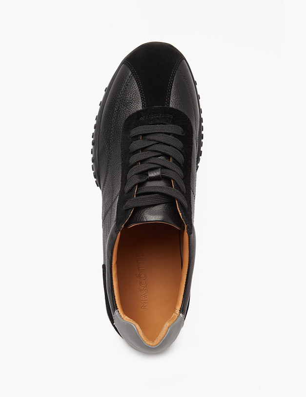 Черные мужские кроссовки с велюровыми вставками  MASCOTTE 22-4192111-0102 | ракурс 4