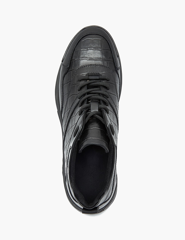 Черные мужские кроссовки из кожи с тиснением MASCOTTE 22-3253322-0102 | ракурс 4