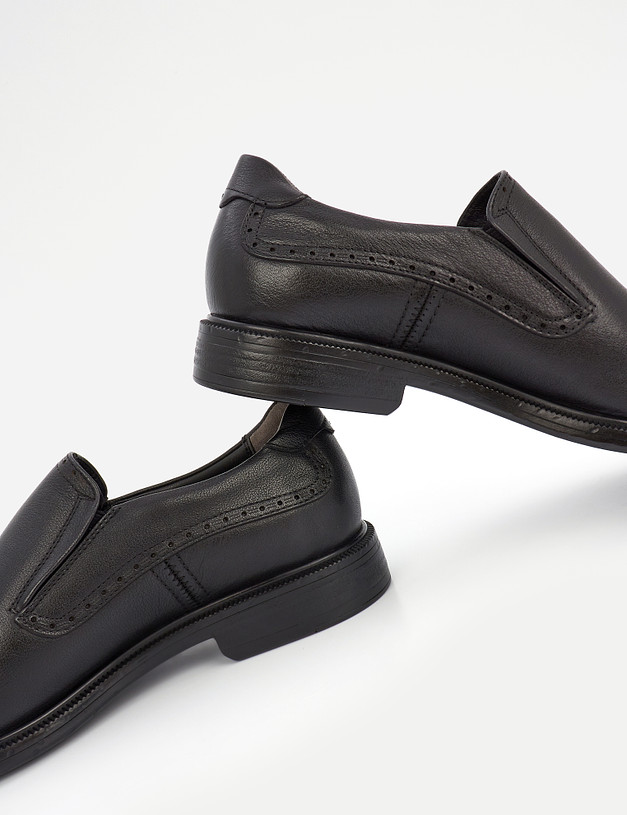 Черные мужские туфли без шнуровки MASCOTTE 58-121611-0102 | ракурс 7
