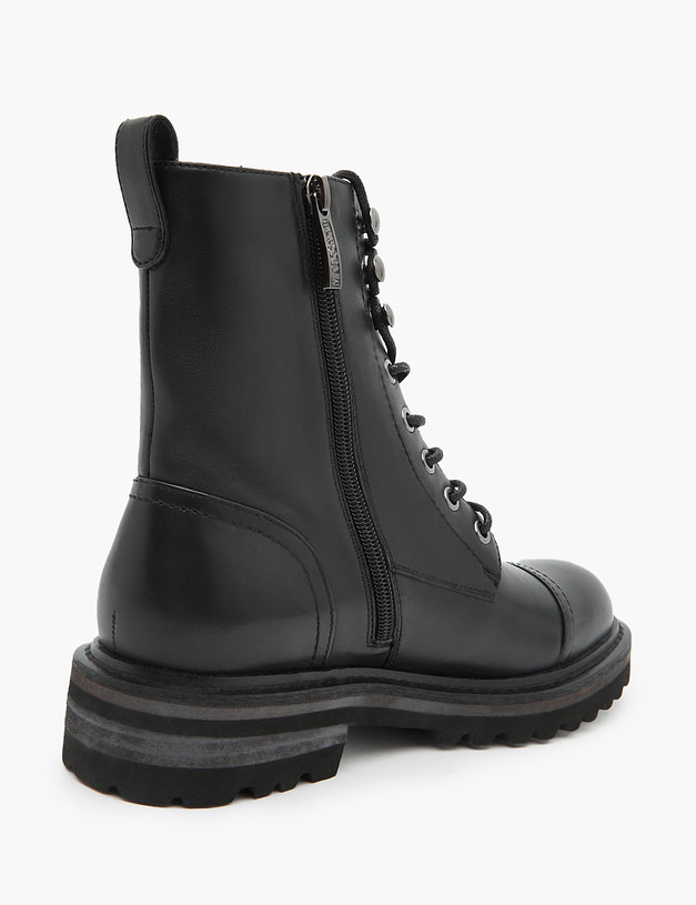 Черные кожаные женские ботинки MASCOTTE 15-3205521-3100M | ракурс 3