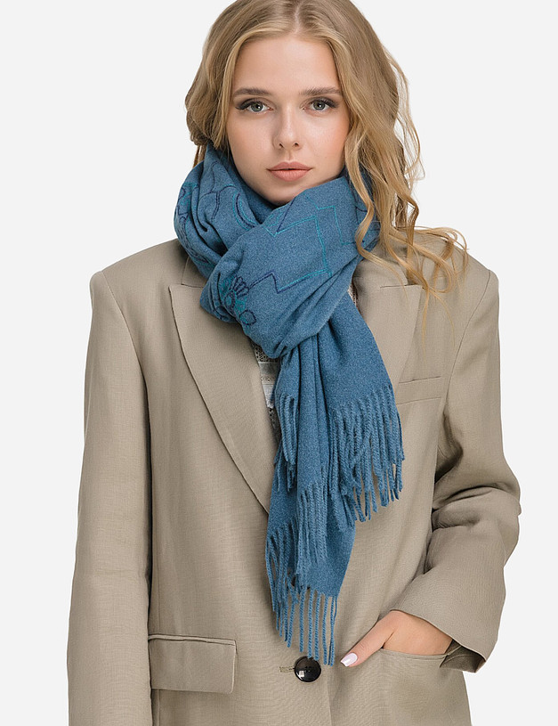 Синий женский шарф MASCOTTE 700-0206-2403 | ракурс 3
