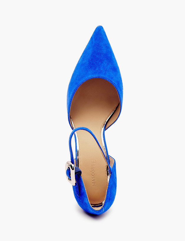 Синие женские туфли из велюра MASCOTTE 172-4122713-4628M | ракурс 6