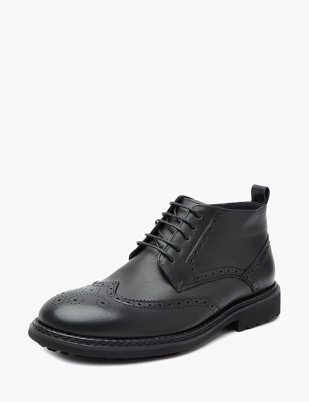 Черные мужские зимние ботинки MASCOTTE 128-224035-0102 | ракурс 2