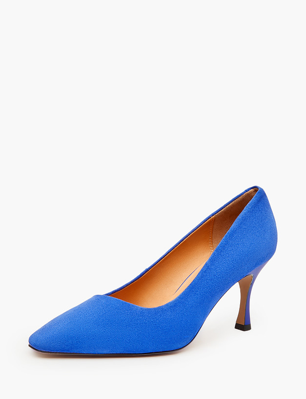 Синие женские туфли из велюра MASCOTTE 233-3181611-4628M | ракурс 2