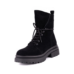 201-32WA-880FN Ботинки женские спилок/шерсть-и.мех черн, Zenden