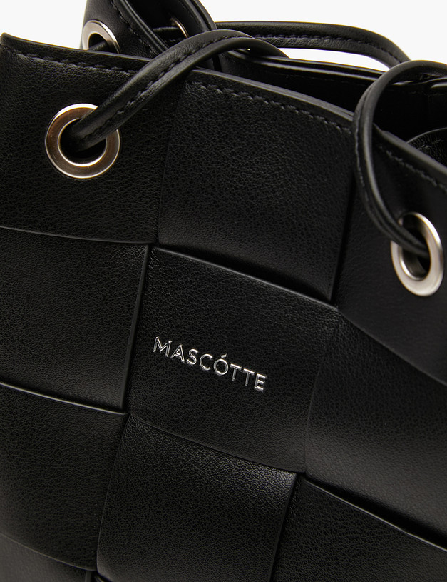 Черная женская сумка с плетеным дизайном MASCOTTE 610-4118-602 | ракурс 6