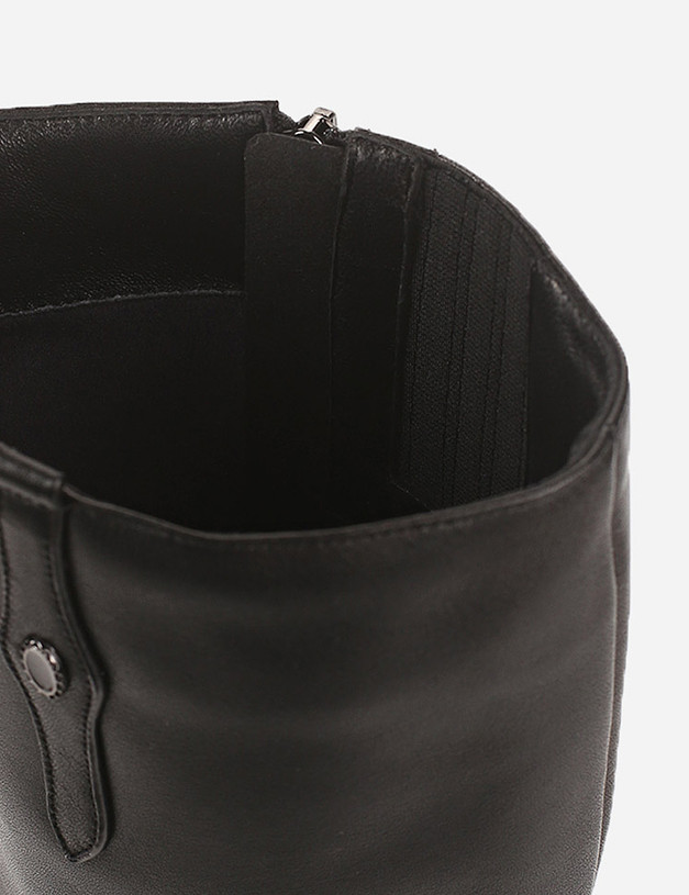 Черные кожаные женские сапоги MASCOTTE 126-923021-0102 | ракурс 7