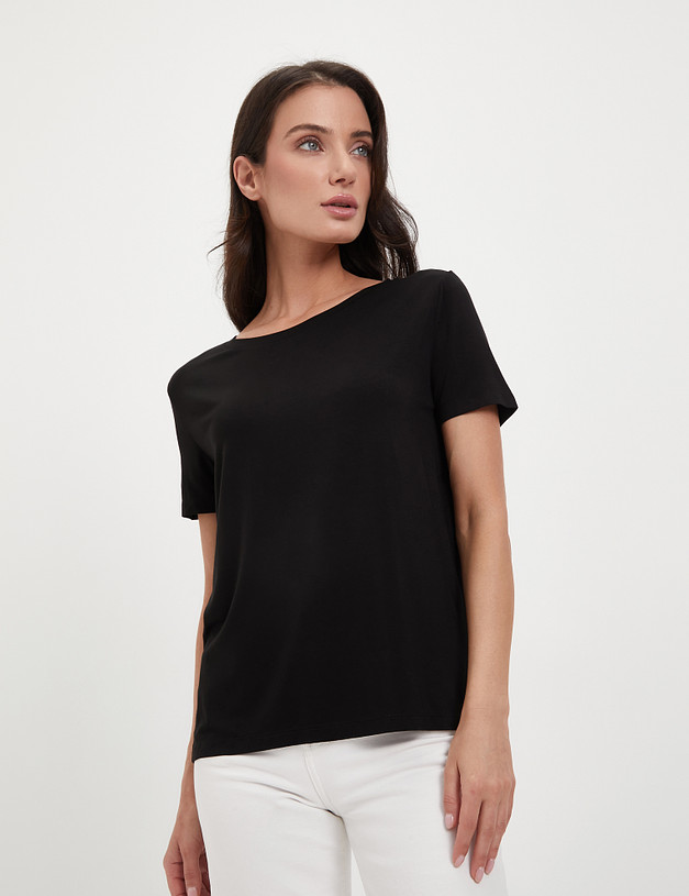 Черная женская футболка MASCOTTE 852-4102-7602 | ракурс 1