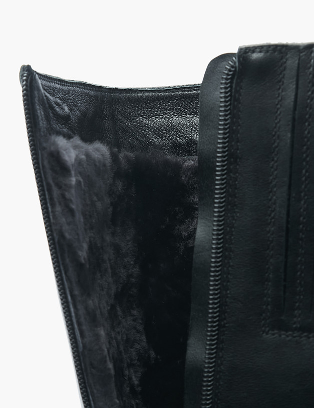 Черные кожаные женские сапоги MASCOTTE 102-221631-0102 | ракурс 6