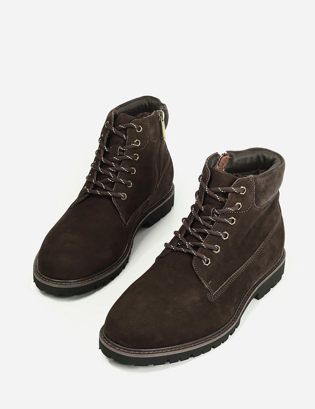 Коричневые мужские зимние ботинки из нубука MASCOTTE 58-120632-3302M | ракурс 8
