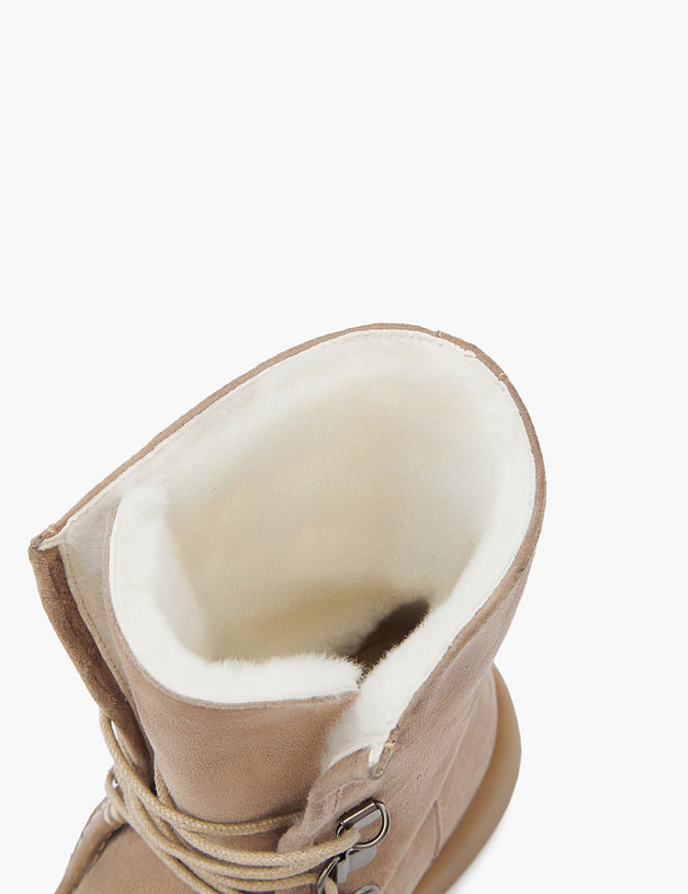 Бежевые велюровые женские ботинки на меху MASCOTTE 22-3200636-3698M | ракурс 6