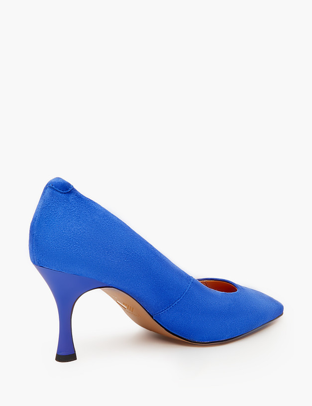 Синие женские туфли из велюра MASCOTTE 233-3181611-4628M | ракурс 3