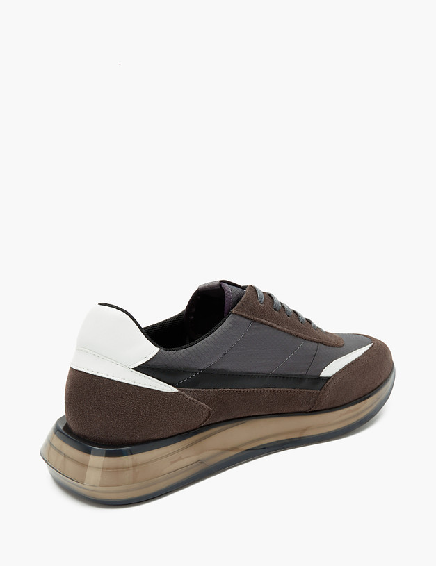 Серые мужские кроссовки с коричневыми вставками MASCOTTE 128-311011-0210 | ракурс 3