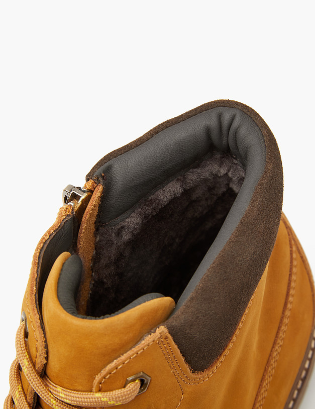 Желтые мужские зимние ботинки из нубука MASCOTTE 58-020631-0318 | ракурс 7