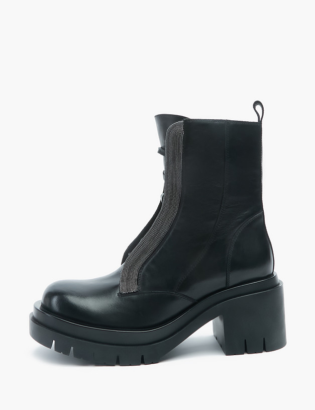 Черные женские ботинки с обрамлением MASCOTTE 100-220123-3100M | ракурс 2