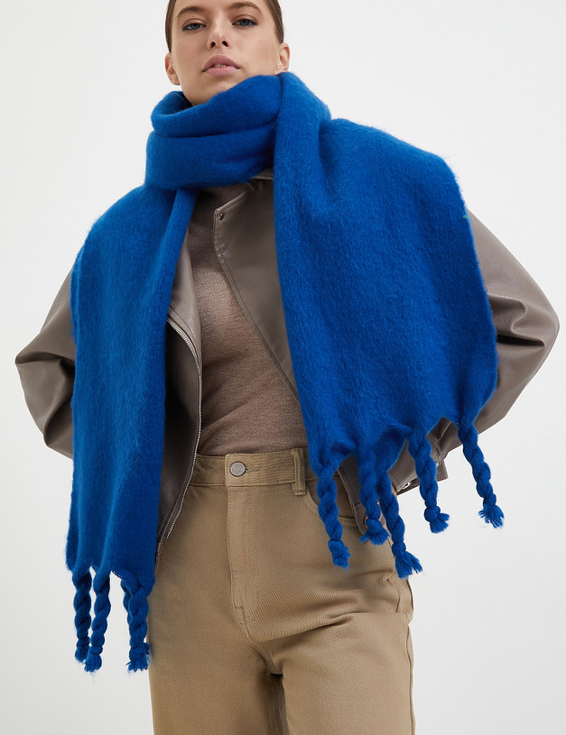 Синий женский шарф MASCOTTE 766-3226-2403 | ракурс 1
