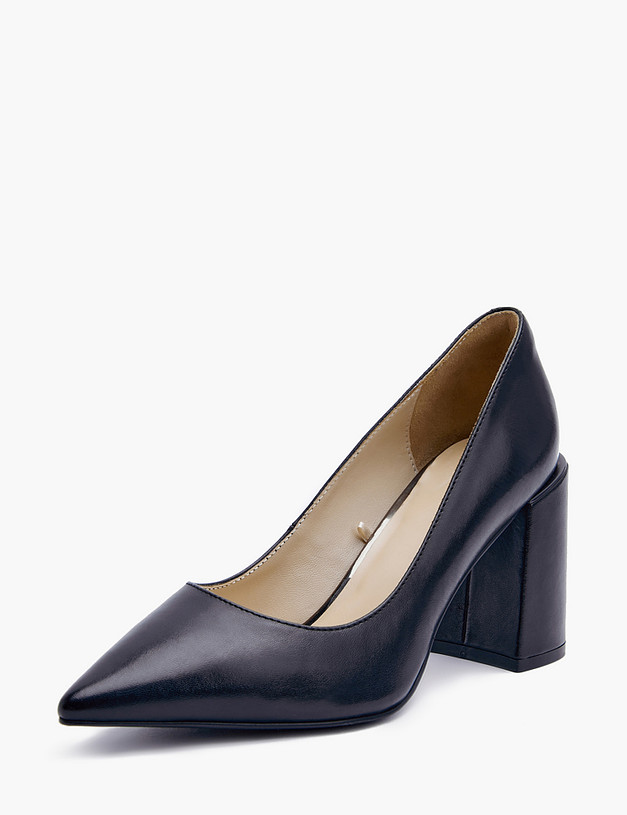 Черные кожаные женские туфли на широком каблуке MASCOTTE 100-311011-0502 | ракурс 2