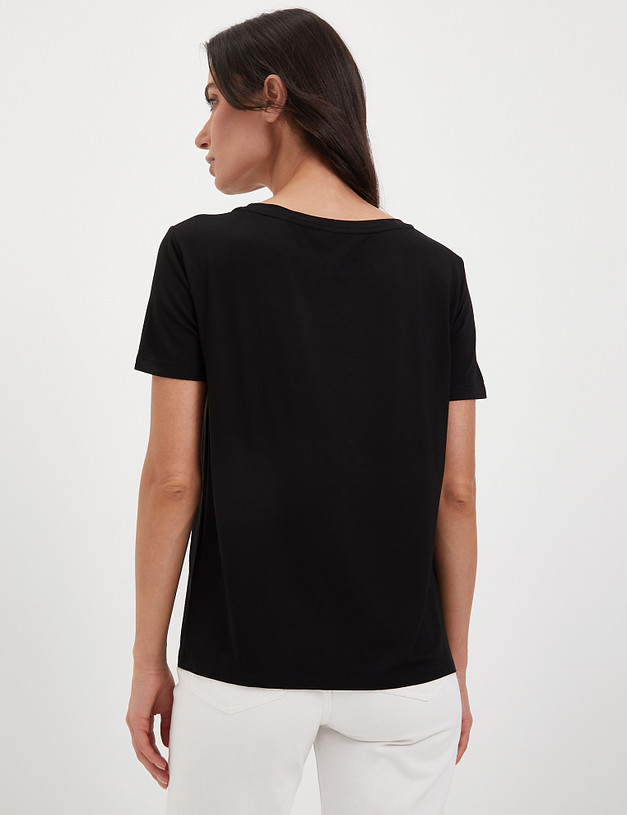 Черная женская футболка MASCOTTE 852-4102-7602 | ракурс 4