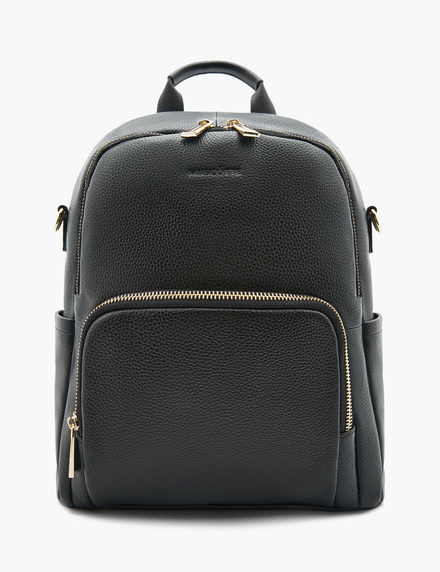 Черный кожаный женский рюкзак MASCOTTE 602-3102-102 | ракурс 2