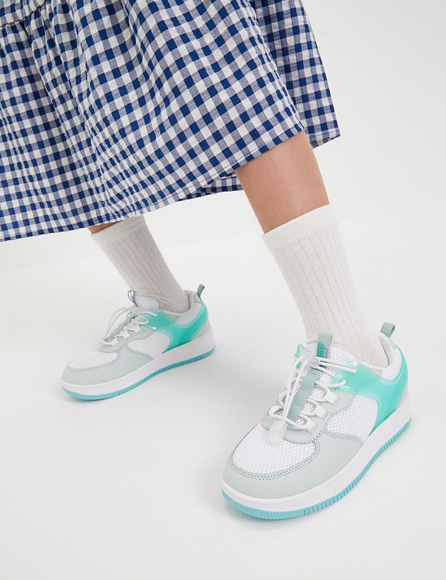 Бело-мятные кроссовки для девочек MASCOTTE 189-413521-0204 | ракурс 9
