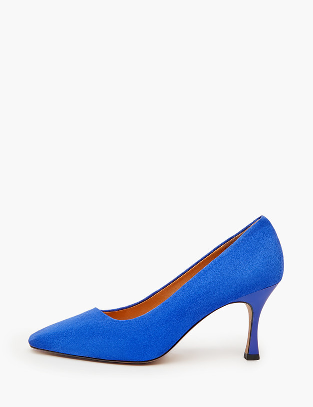 Синие женские туфли из велюра MASCOTTE 233-3181611-4628M | ракурс 1