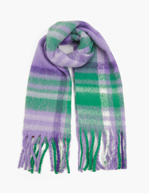 Фиолетово-зеленый женский шарф MASCOTTE 766-3227-2407 | ракурс 2